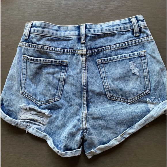 Ripped Hem Denim Shorts-SHEIN - Picture 2 of 3